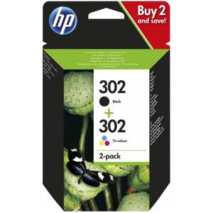 HP 302 pack une cartouche d'encre couleurs (Cyan,Magenta,Jaune) et une cartouche Noir (X4D37AE)