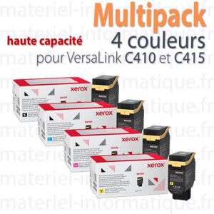 Multipack 4 couleurs haute capacité Xerox d'origine pour C410 et C415