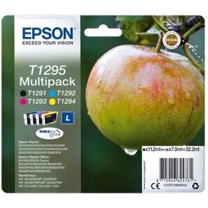 T129540 - Pack de 4 Cartouches dEncre Durabrite Noir et Couleur Epson (Pomme)