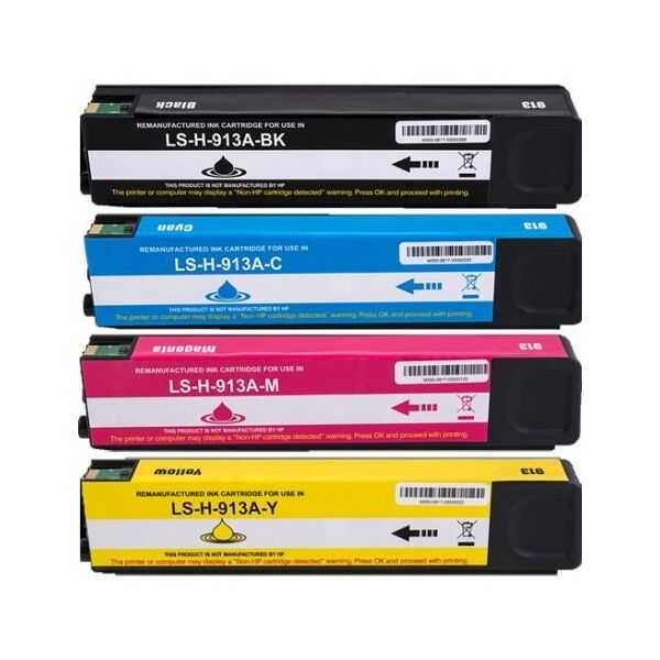 Compatible HP PageWide 377DW-MFP, Pack cartouches HP PACK 913A - 4 couleurs
