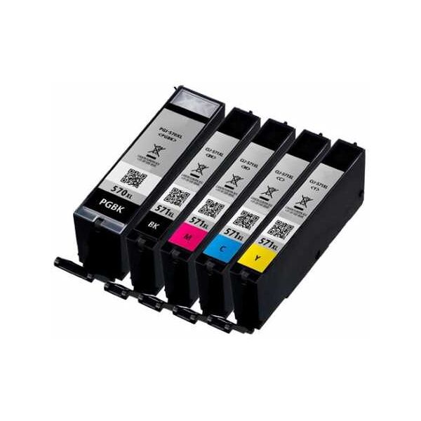 Compatible Canon Numero 570 / 571, Pack cartouches pour 570XL+571XL - 5 couleurs