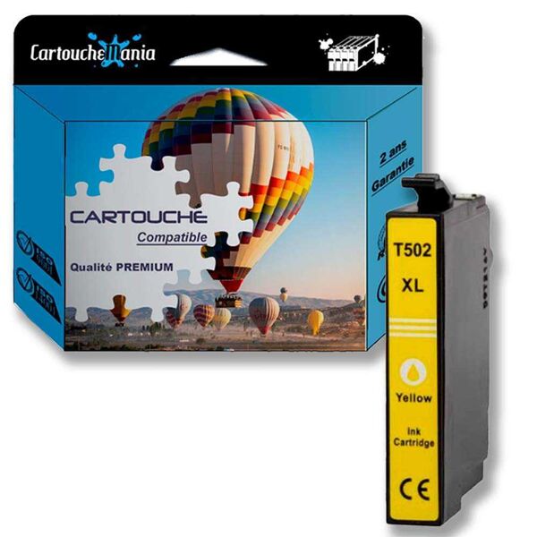 Compatible Epson WorkForce WF 2880DWF, Cartouche d'encre pour C13T02W44010 - Jaune