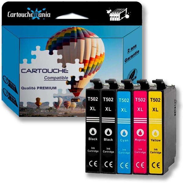 Compatible Epson WorkForce WF 2860DWF, Pack cartouches pour C13T02W64010 - 4 couleurs