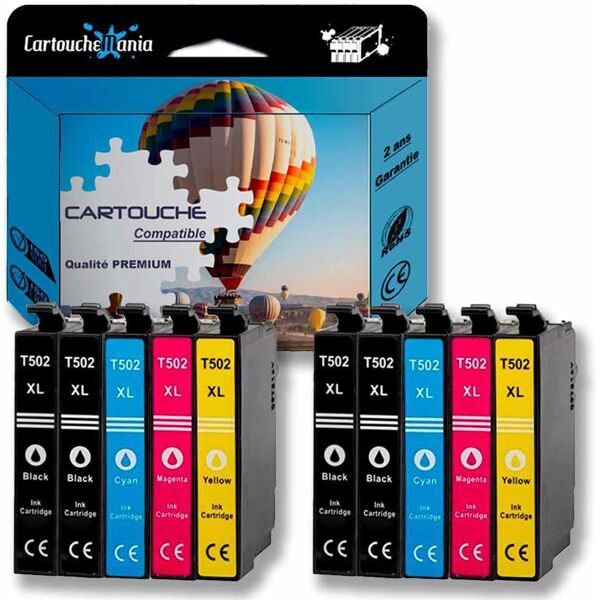 Compatible Epson 502XL Multipack - 10 cartouches Haute capacité - 4 couleurs