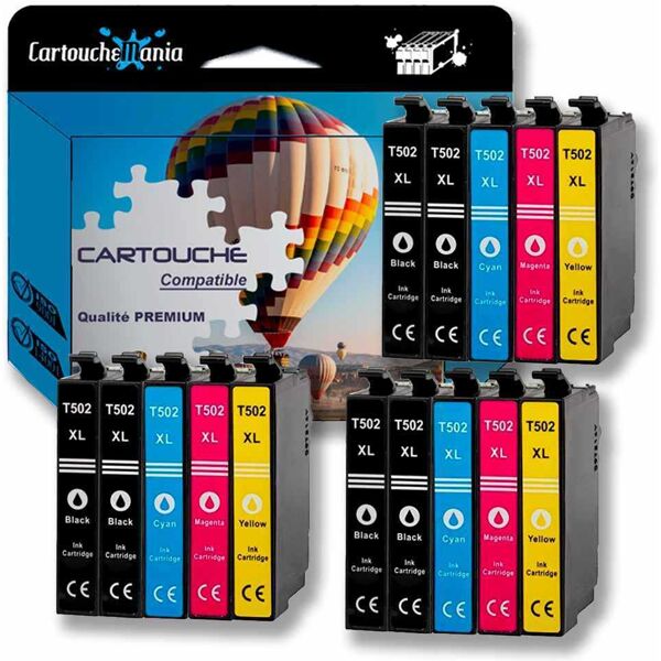 Compatible Epson 502XL Multipack - 15 cartouches Haute capacité - 4 couleurs