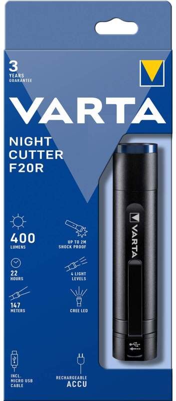 Torche Varta Night Cutter F20R Rechargeable