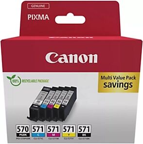 Canon PGI-570 / CLI-571 Cartouche d'encre authentique 0372C006 - Pack 5 couleurs