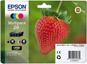 Epson 29 "Fraise" Cartouche d'encre originale Claria Home C13T29864012 - Pack Noir + Couleurs