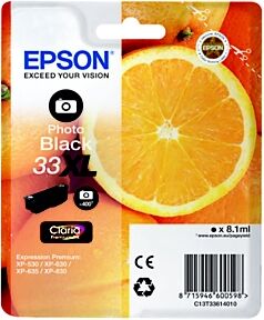 Epson 33 XL "Oranges" Cartouche d'encre originale grande capacité Claria Premium C13T33614012 - Noir Photo