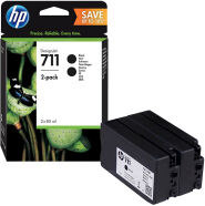 HP 711 (P2V31A) high capacity black ink cartridge 2-pack (original HP)