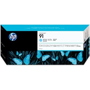 HP Cartuccia inchiostro  di pigmentato ciano chiaro originale DesignJet 91 da 775 ml [C9470A]