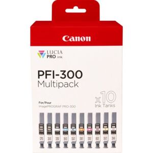 Canon PFI-300 cartuccia d'inchiostro 10 pz Originale Nero, Blu, Ciano, Grigio, Magenta, Nero per foto, Magenta per fo (4192C008)