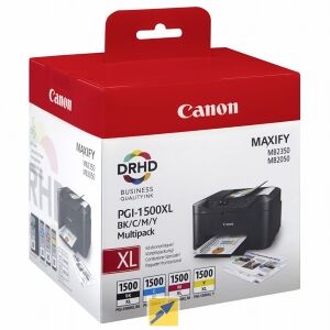 Canon Multipack Nero / Ciano / Magenta / Giallo Pgi-1500Xl 9182B004 4 Cartucce D'Inchiostr Originale