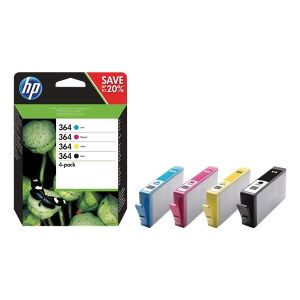 Multipack Nero / Ciano / Magenta / Giallo N9J73Ae 364 4X Inchiostro Hp 364: Bk + C + M  Originale