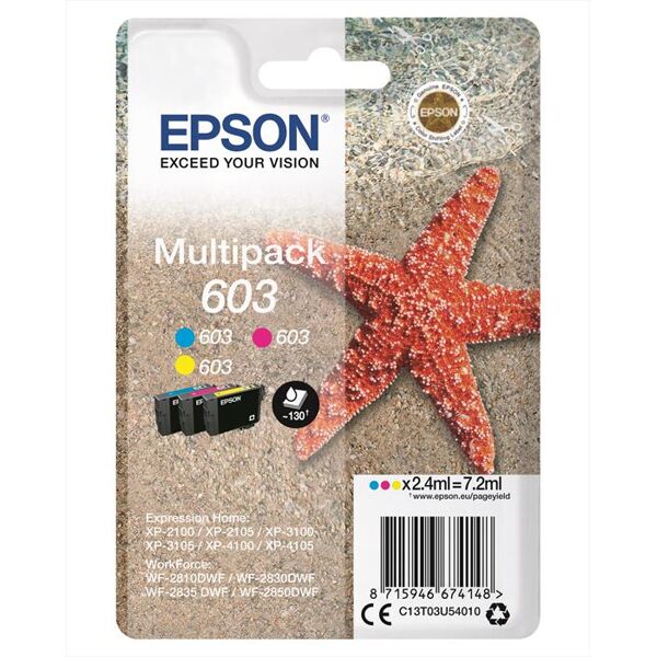 epson 603 stella marina t03u standard multipack 3 colori-ciano, magenta, giallo