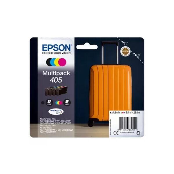 cartuccia epson c13t05g64010 multipack 405 valigia (conf. da 4 pz.) originale nero+colore