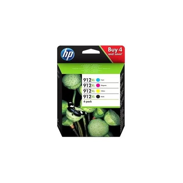 cartuccia originale hp 3yp34ae multipack 912xl (conf. da 4 pz.) nero+colore