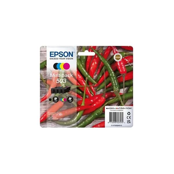 cartuccia originale epson c13t09q64010 multipack 503 peperoncino (conf. da 4 pz.) nero+colore