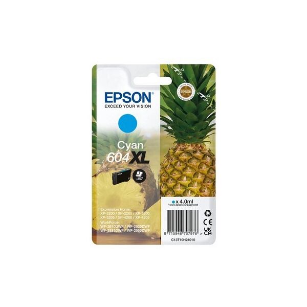 cartuccia originale epson c13t10h24010 604xl ananas ciano