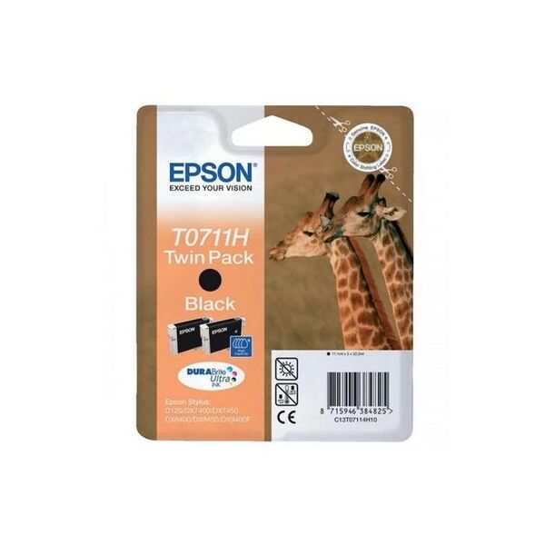 cartuccia originale epson c13t07114h10 multipack t0711h giraffa (conf. da 2 pz.) nero