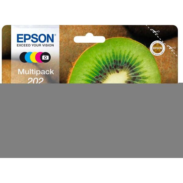 epson c13t02e74010 cartuccia originale multipack nero, ciano, magenta, nero per foto, giallo - kiwi 202 claria premium ink c13t02e74010