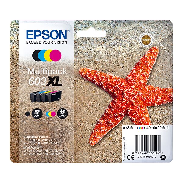 epson c13t03a64020 cartuccia originale multipack 4-colours 603xl ink - c13t03a64020