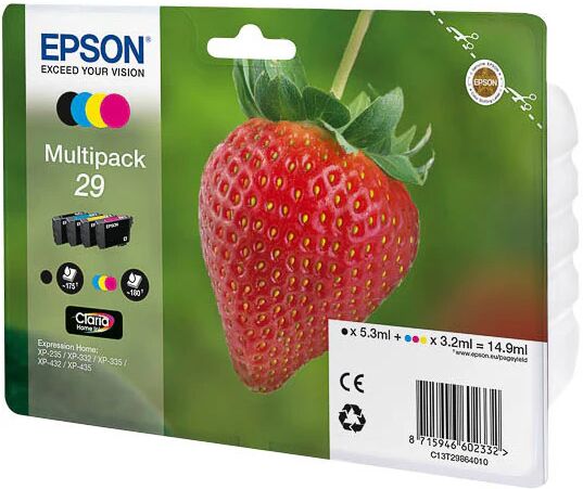 Epson Strawberry 29 CMYK cartuccia d'inchiostro 1 pz Originale Resa standard Nero, Ciano, Magenta, Giallo