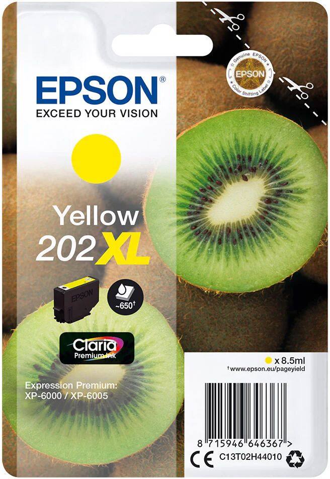 Epson Kiwi Singlepack Yellow 202XL Claria Premium Ink