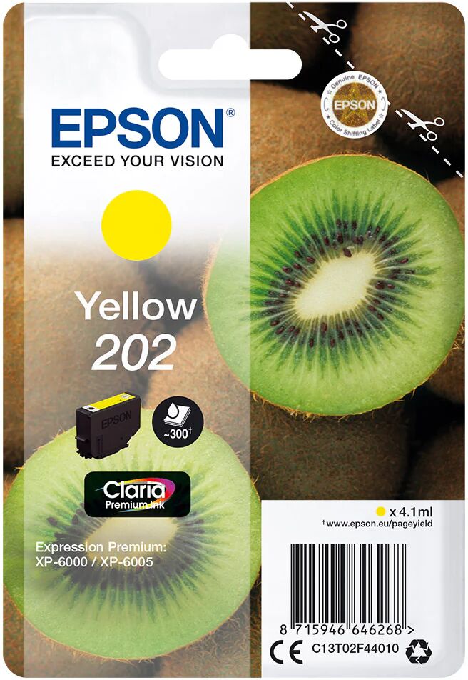 Epson Kiwi Singlepack Yellow 202 Claria Premium Ink