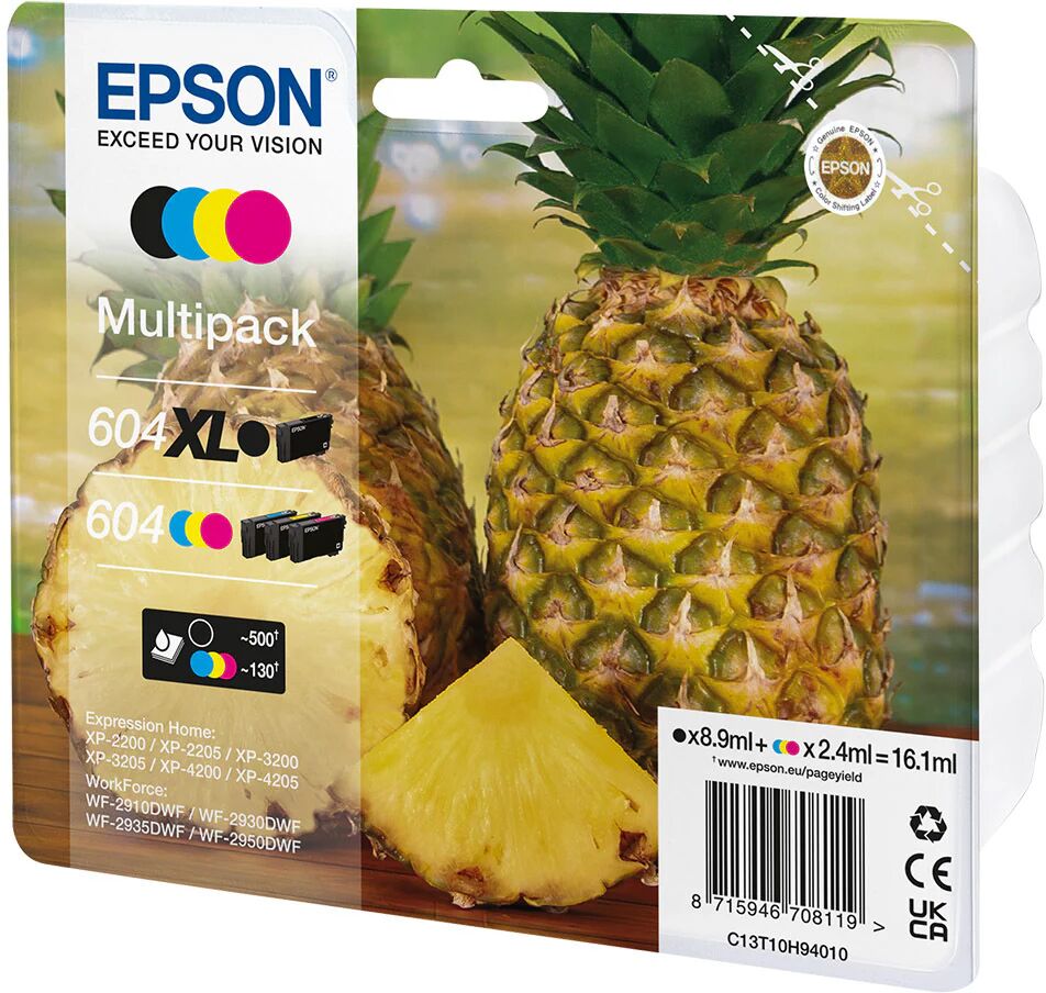 Epson 604XL cartuccia d'inchiostro 4 pz Originale Resa elevata (XL) Nero, Ciano, Magenta, Giallo