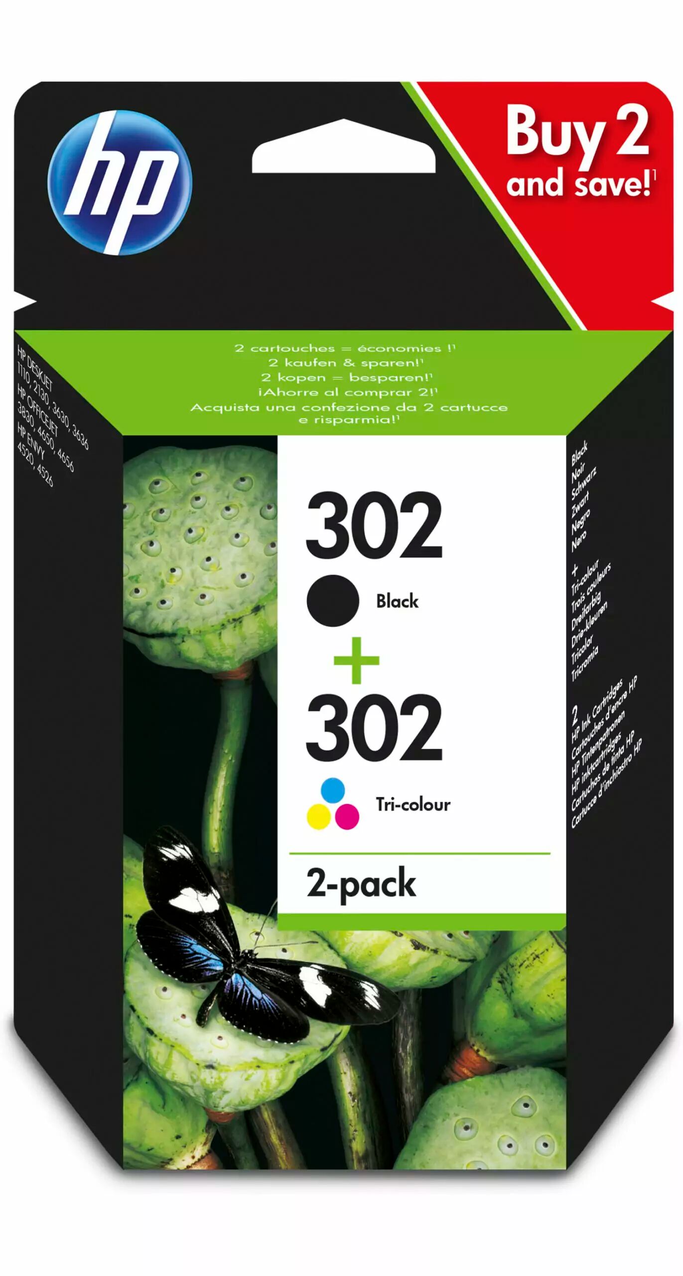 HP 2 Cartucce originali  302 Nero e colore