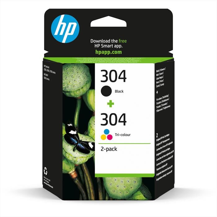 HP 304 Combo Pack Cartucce Originali-nero, Tricromia