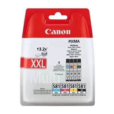 Cartuccia originale Canon 1998C004 Multipack CLI-581XXL (Conf. da 4 pz.) NERO+COLORE