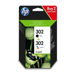 HP 302 Multipack - Full Set of 2 Ink Cartridges - X4D37AE (Original)