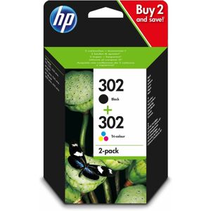 Hp 302 2-Pack Black, Tri-Colour Original Ink Cartridges, Instant Ink Compatible, X4d37ae