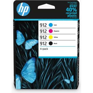 HP 912 Black, Cyan, Magenta & Yellow Multipack Original Ink Cartridges, Pack of 4, Instant Ink Compatible - Multi - Unisex