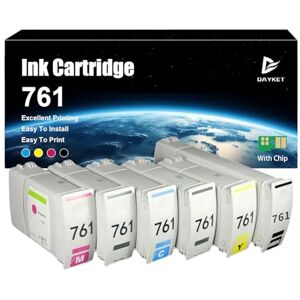 RIOMAN 761 Ink Cartridges High Yield Combo Pack Replacement for HP 761MBK 761PBK 761C 761M 761Y 761GY 761DGY Ink Cartridge for HP T7100 T7200 Printer Combo Pack