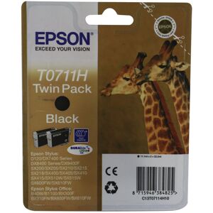 Original Epson T0711H Black Ink Cartridge Twin Pack