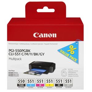 Original Canon PGI550/CLI551 Ink Cartridge Multipack (PGBK/C/M/Y/BK/GY)