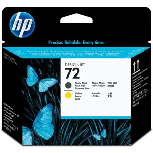 Original HP No. 72 Matte Black and Yellow Printhead