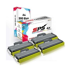 Druckerpapier A4 + 4x Kompatibel für Lenovo LJ 2200 (TN-2120) Toner-Kit Schwarz XL 5200 Seiten