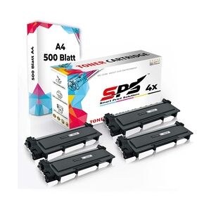 Druckerpapier A4 + 4x Kompatibel für Brother DCP-L 2560 DN (TN-2320) Toner-Kit Schwarz 2XL 10400 Seiten