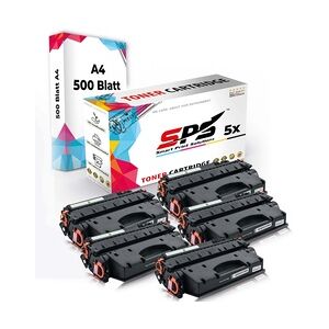 Druckerpapier A4 + 5x Kompatibel für HP Laserjet P 2055 X (CE505X/05X) Toner Schwarz XL 13000 Seiten