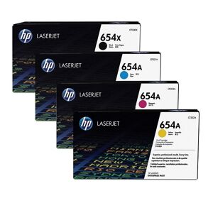 HP Toner-Set CMYK Nr. 654 für Color LaserJet Enterprise M651, 1x 20.500 und 3x 15.000 Seiten