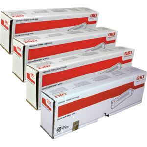 4 Oki Toner MC851  MC861 Serie  Multipack  BK C M Y  4-farbig original