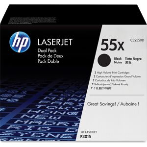 HP No 55x Ce255xd Lasertoner, Sort, 2x 12500s