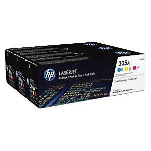 HP 305A Toner authentique CF370AM - Pack 3 couleurs - Publicité