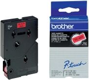 Brother TC401 black on red tape, 12mm (original)