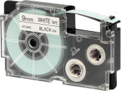 Casio tape 9 mm - 8 mtr (black) on with XR- 9WE