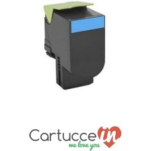 CartucceIn Cartuccia Toner compatibile Lexmark 80C2HC0 / 80C2HCE 802HC ciano ad alta capacità